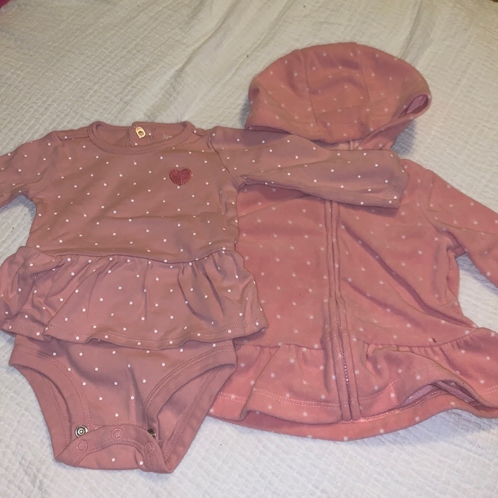 Pink Polka Dot Top Set